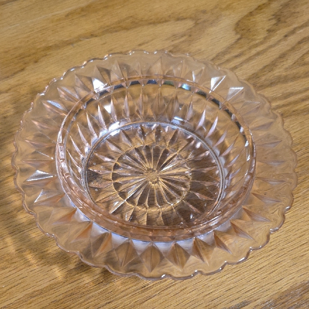 Elegant Pink Depression Glass Decorative Bowl